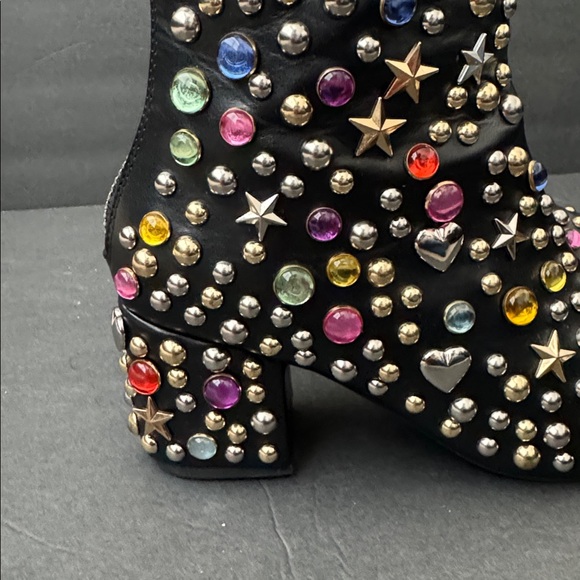 Current Mood Darkstar Embellished Gem Black Ankle Boots Rock Like A STAR Size 7 - Picture 7 of 9